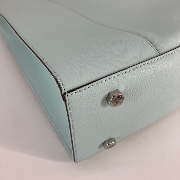 REBECCA MINKOFF LIGHT BLUE SAFFIANO LEATHER HANDBAG - Picture 12 of 12